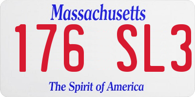 MA license plate 176SL3