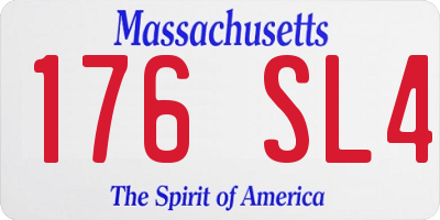 MA license plate 176SL4