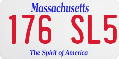 MA license plate 176SL5