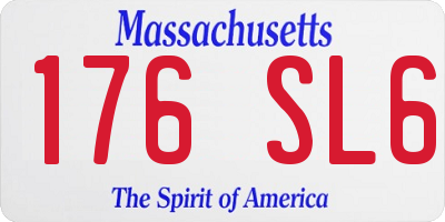 MA license plate 176SL6