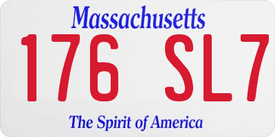 MA license plate 176SL7