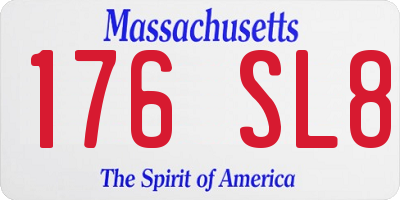 MA license plate 176SL8