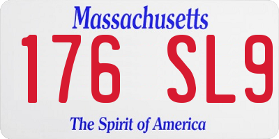 MA license plate 176SL9