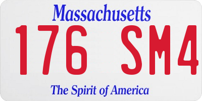 MA license plate 176SM4