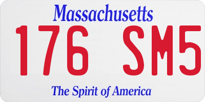 MA license plate 176SM5