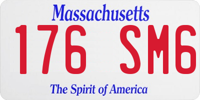 MA license plate 176SM6