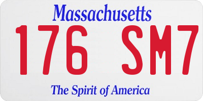 MA license plate 176SM7