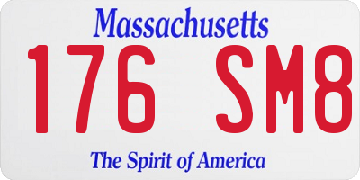 MA license plate 176SM8