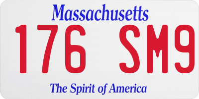 MA license plate 176SM9