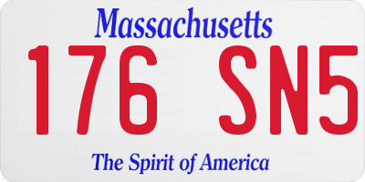 MA license plate 176SN5