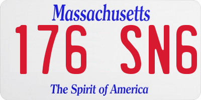 MA license plate 176SN6