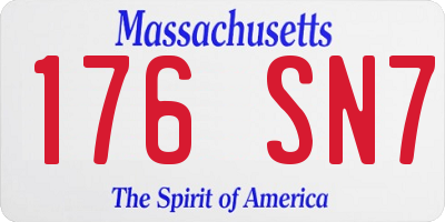 MA license plate 176SN7
