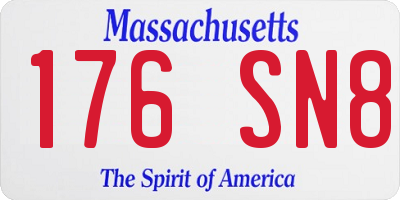 MA license plate 176SN8