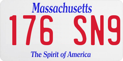 MA license plate 176SN9