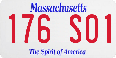 MA license plate 176SO1