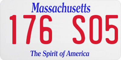 MA license plate 176SO5