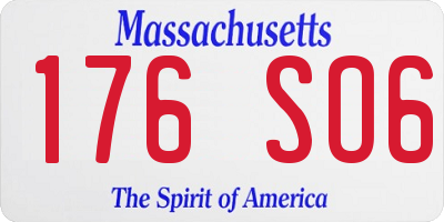 MA license plate 176SO6