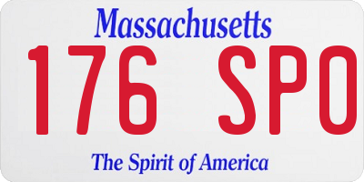 MA license plate 176SP0