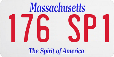 MA license plate 176SP1