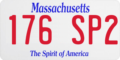 MA license plate 176SP2