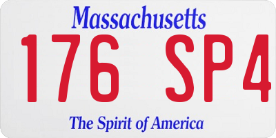MA license plate 176SP4