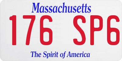 MA license plate 176SP6