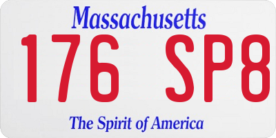 MA license plate 176SP8