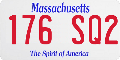 MA license plate 176SQ2
