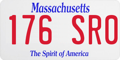 MA license plate 176SR0