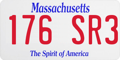 MA license plate 176SR3