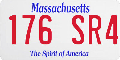 MA license plate 176SR4