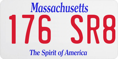 MA license plate 176SR8