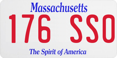 MA license plate 176SS0
