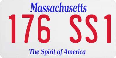 MA license plate 176SS1