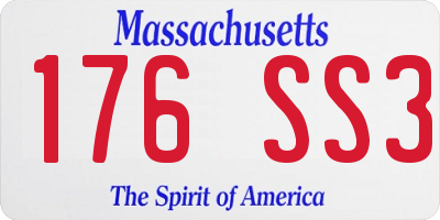 MA license plate 176SS3