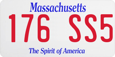 MA license plate 176SS5