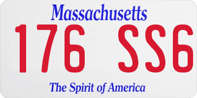 MA license plate 176SS6