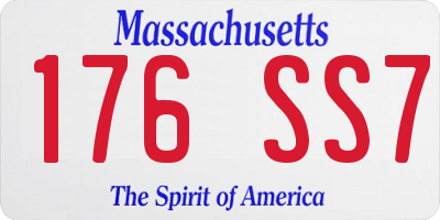 MA license plate 176SS7