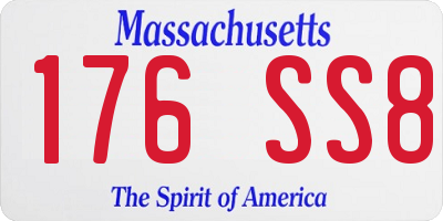 MA license plate 176SS8