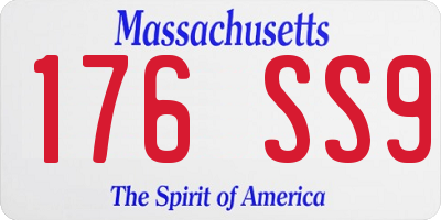 MA license plate 176SS9