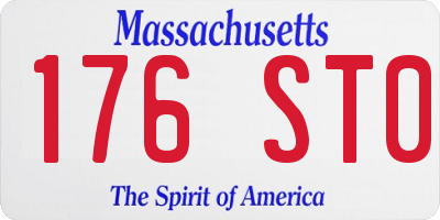 MA license plate 176ST0