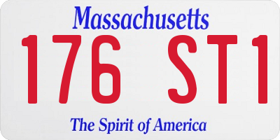 MA license plate 176ST1