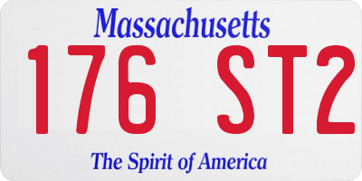 MA license plate 176ST2