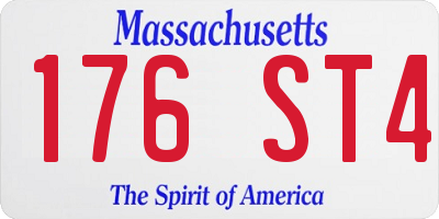 MA license plate 176ST4