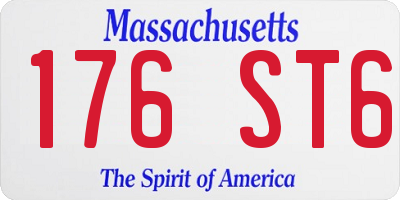 MA license plate 176ST6