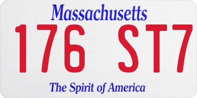 MA license plate 176ST7