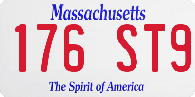 MA license plate 176ST9