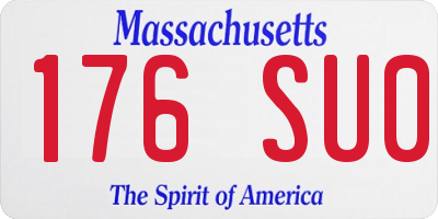 MA license plate 176SU0