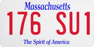 MA license plate 176SU1