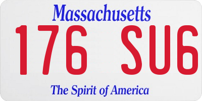 MA license plate 176SU6